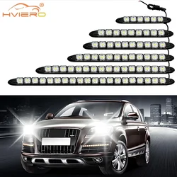 6/9/10/12/16/20 Led luces diurnas flexibles automáticas COB conducción diurna lámpara antiniebla 12V bombilla impermeable estilo de coche faros LED