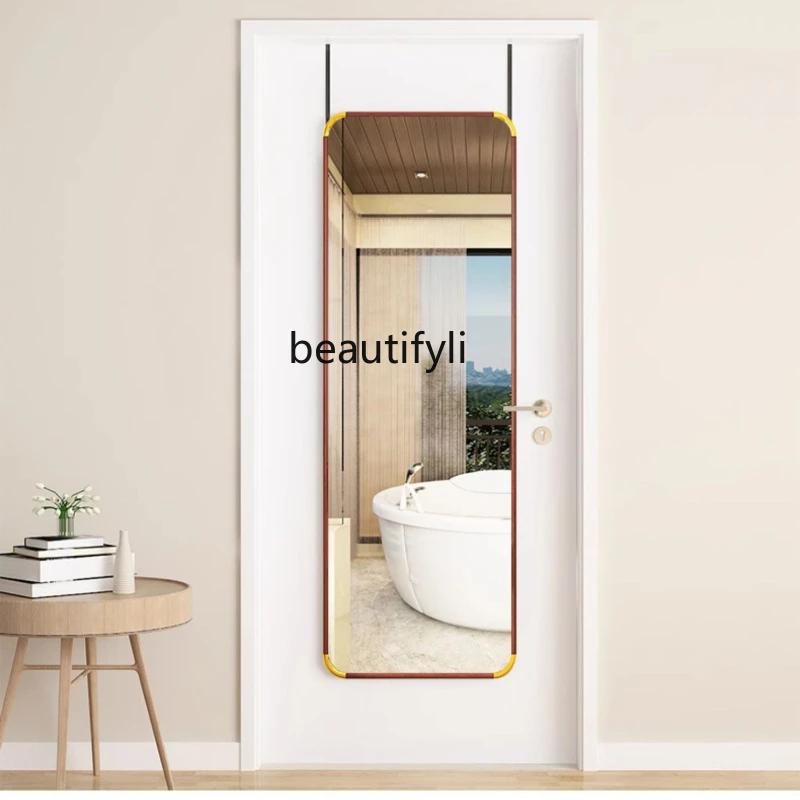 

Retro Full Body Hanging Door Invisible Dressing Mirror Wall-Mounted Home New Chinese Wall-Mounted Full-Length Mirror