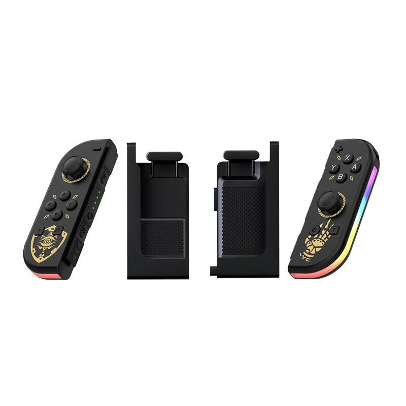 

New Wireless Gamepad Left and Right Controller Support Turbo and RGB Light for Switch Joycons Black Theme