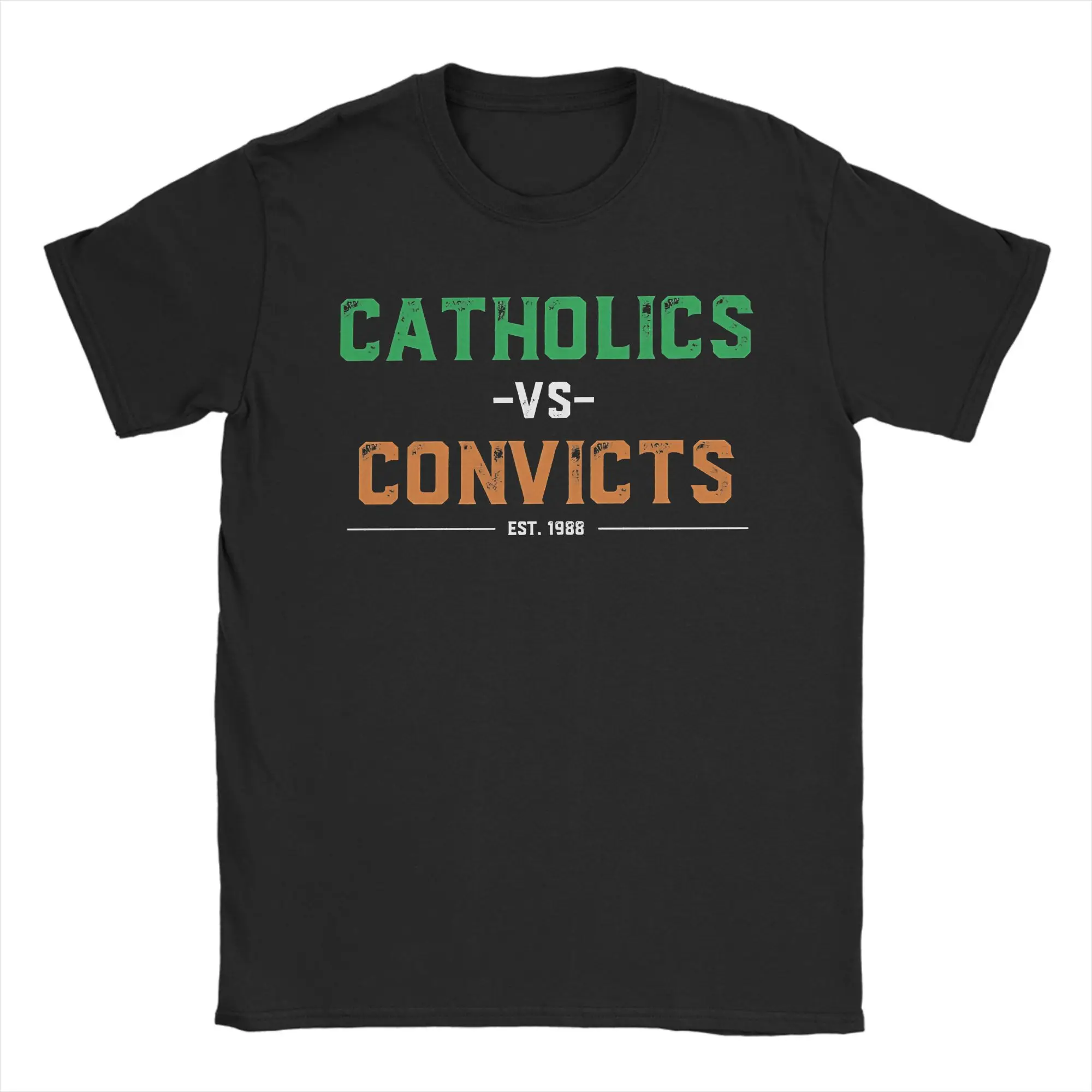 

Catholics Vs Convicts T Shirt Summer Hip Hop T-Shirts Male 100 Cotton O-Neck Plus Size 5XL Tees Short-Sleeve Vintage Tshirt