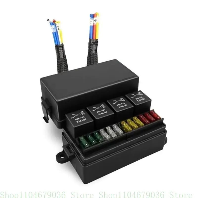 

High Capacity Multipurpose Pre 12 Circuit Fuses Relays Block for Automotive Boat Marine Use with Easy Installation