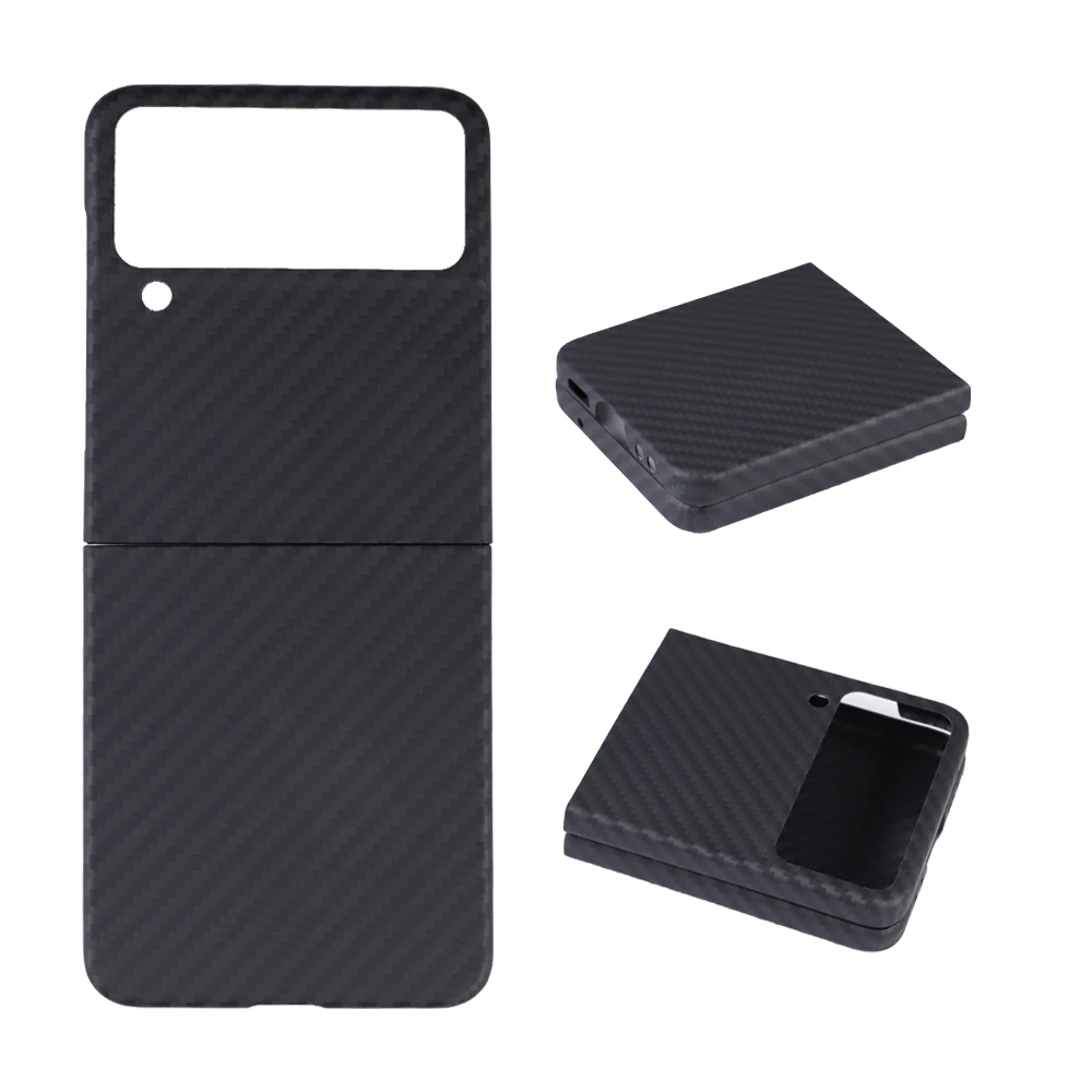 Real Aramid Fiber For Samsung Galaxy Z Flip 3 4 Ultra-thin For Galaxy Flip4 Flip3 Carbon Fiber Protective CASE Cover