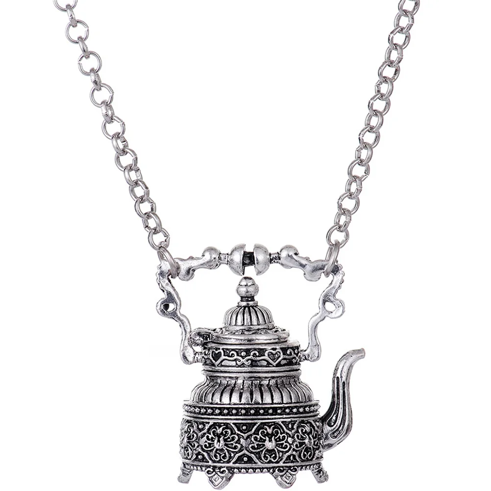 

Vintage Oversized Necklace Teapot Pendant Gothic Punk Clavicle Chain For Men Women Unisex Fashion Jewelry