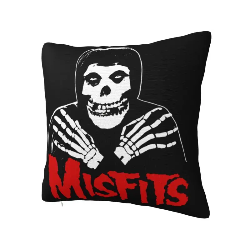 Custom Heavy Metal The M-Misfitses Skull Cushion Cover Sofa Living Room Horror Punk Square Throw Pillow Cover