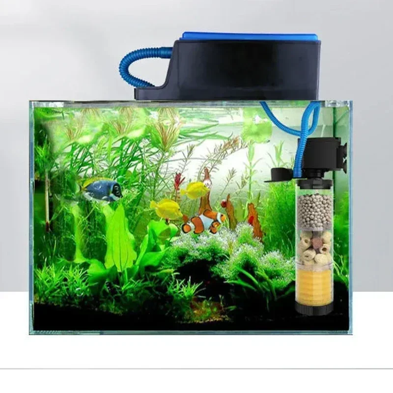 Aquarium 5 in 1 Silent Filter Turtle Fish Tank Submersible Water Pump Sponge Filter Skimmer Small Air Skimmer Aquarium