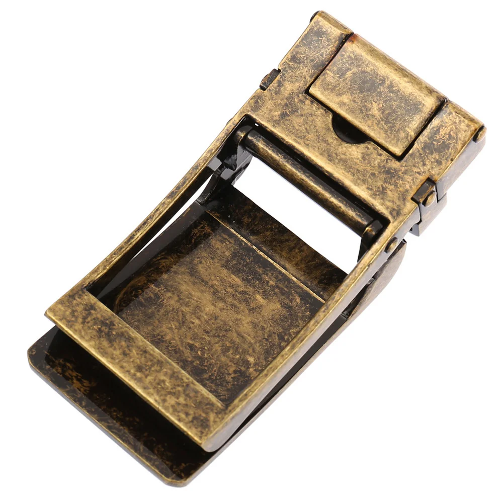 

2pcs Alloy Automatic Belt Buckle For Men Easy-Adjust Ratchet Buckle Replace Strap Black Mens Plaque Buckles