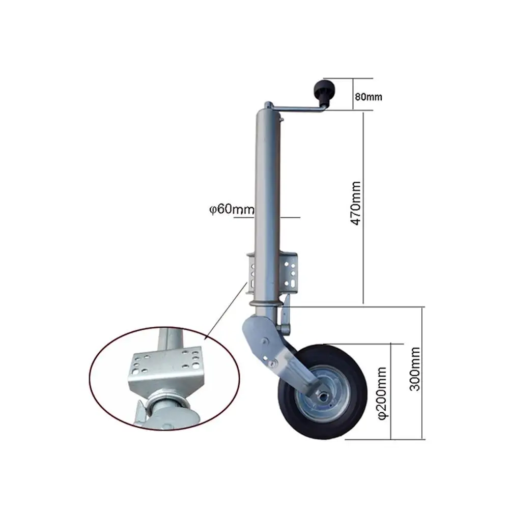 Hand-Cranking Trailer Support Jack Guide Wheel Lifting Bracket Leg Top-Cranking Wheel Trailer RV Parking Support Casters