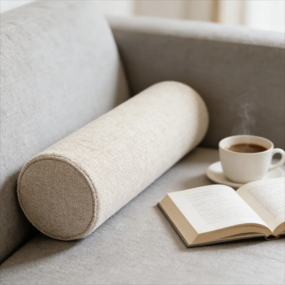 Supportive Cylindrical Waist Cushion Pillow for Office Chair Sofa and Bed Long Foot Rest Comfort