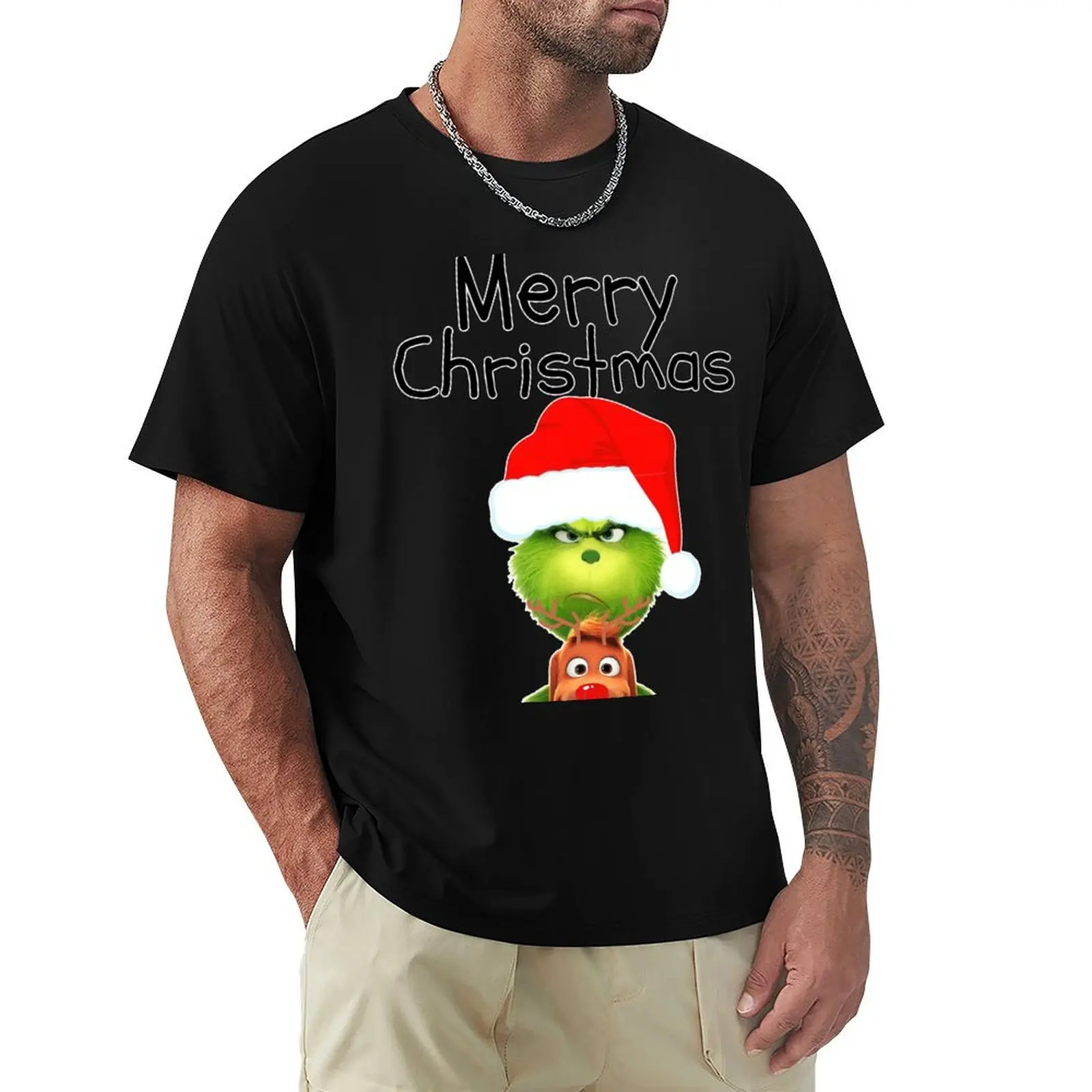 

Merry Christmas Cute Dog T-Shirt boys whites shirts graphic tees blacks Anime t-shirt men clothings