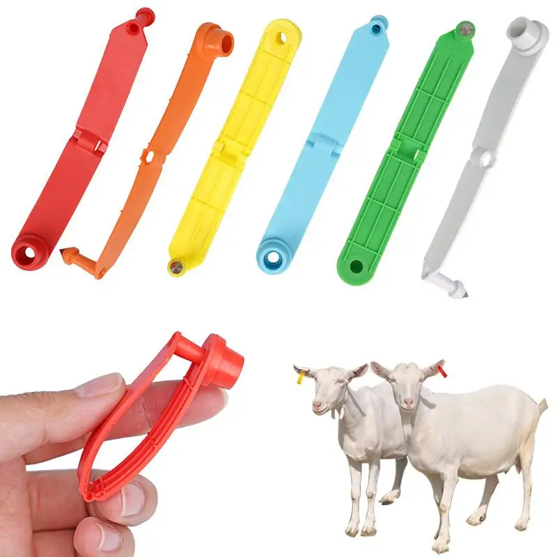 علامة أذن الأغنام بدون شخصية قطعة واحدة لوحة رقم أذن الأغنام الماشية مزرعة الدواجن علامات تحديد الحيوان 10 قطعة #1