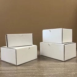 10Pcs/lot White Folding Corrugated Paper Packaging Box for Small Business Wedding Carton Gift Box Packaging Storage Box Mail Box