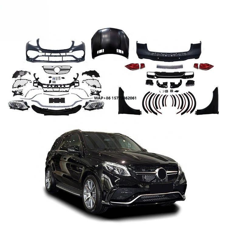

For ML W164 Upgrade Car Bumpers GLE63 ~MGOld to New Bodykit with Headlight Taillight Fender Hood Grill Bumpers