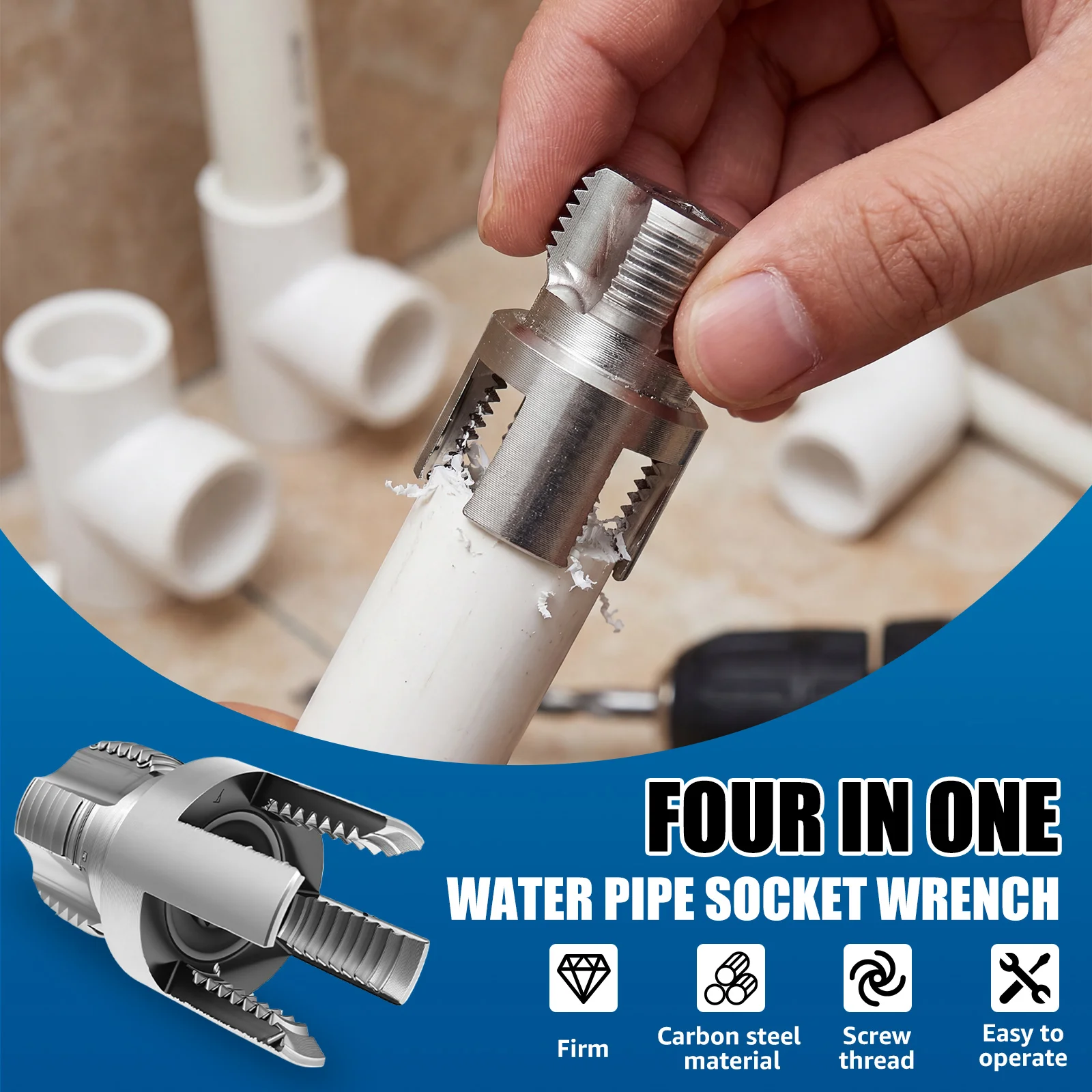 4 in 1 Water Pipe Thread Cutti - Power Tools Plumbing 评论和价格