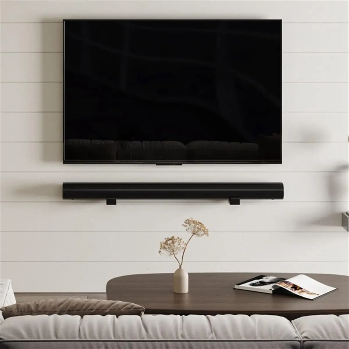 AT42 2PCS Universal Soundbar Wall Mount Depth Adjustable Speaker Wall Mount Under TV Bracket for Soundbars