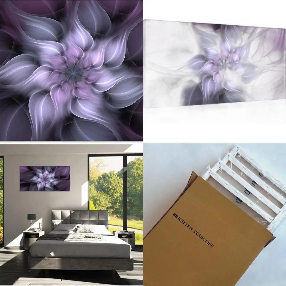 

Bauhinia Purple Blossom Artwork - 24x48 Inch Oil Painting on Canvas for Home Decor