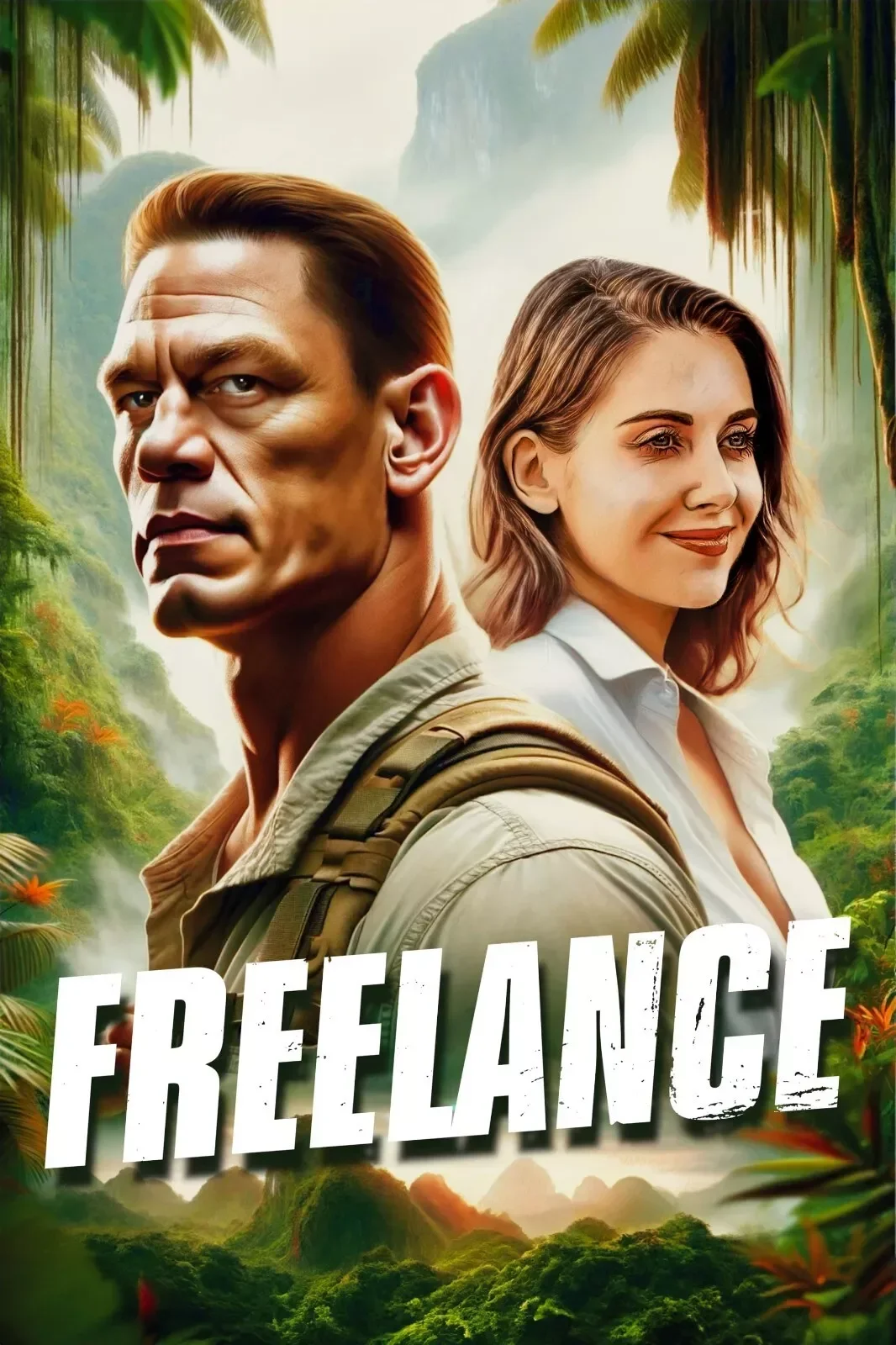 فيلم Freelance 2024، صورة فنية مطبوعة ملصق حريري، ديكور غرفة المعيشة جدار المنزل #1