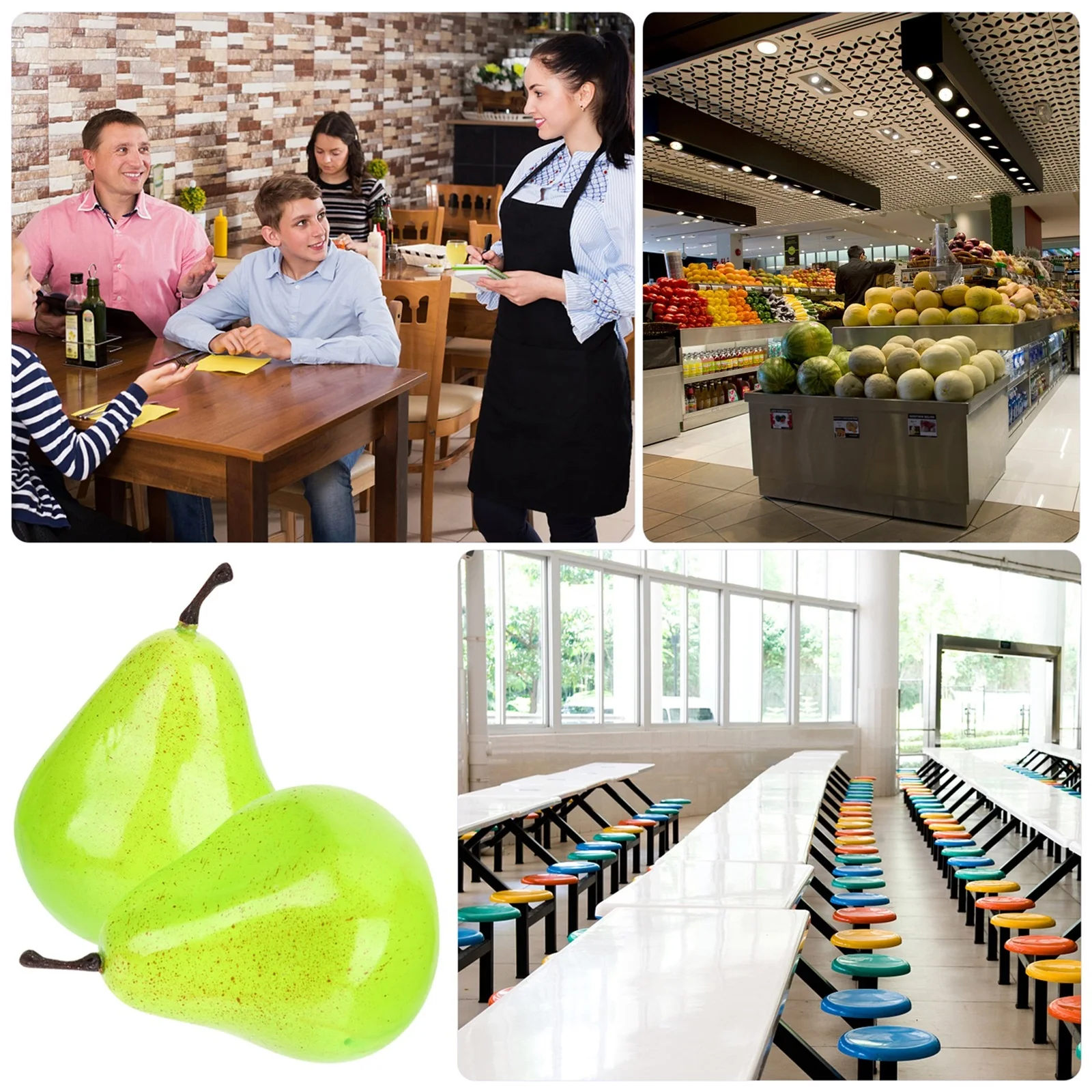 

10Pcs Artificial Fruit Pear Green Lifelike Fake Pears Party Decoration Photography Props