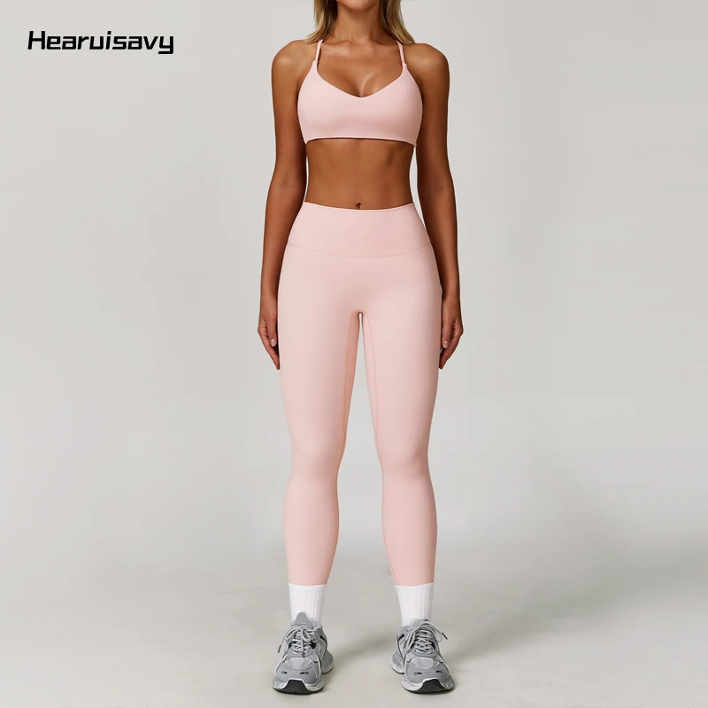 

Hearuisavy 2 Pieces Sports Set Gym Anti-Sweat Breathable Push up Running Workout Yoga Bra Casual Running Workout Sports Clothes