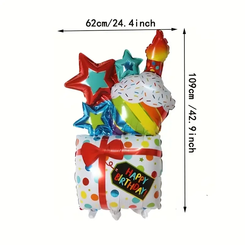 Cake Aluminum Film Balloon Gift Box, Extra Grande, 42in