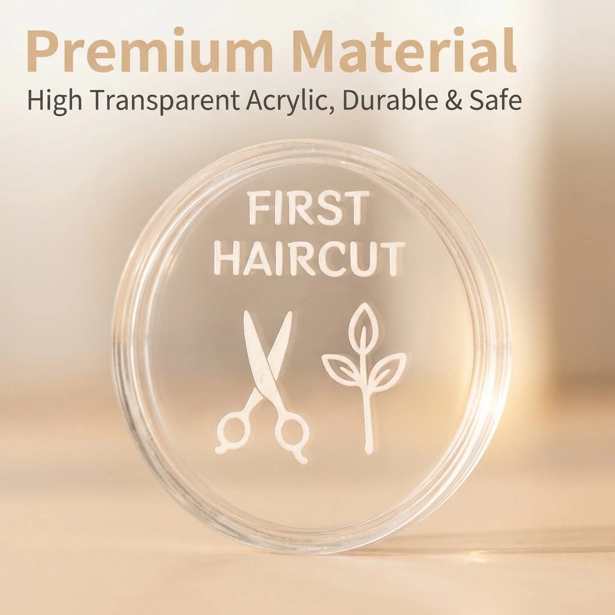 Transparent Dust-Proof Acrylic Baby Hair Keepsake Box, a Warm Gift for New Parents, Simple and Exquisite Design to Permanently Preserve the Memories of the Newborn's Growth