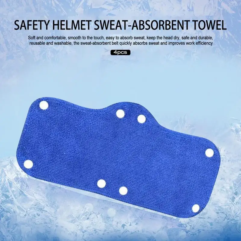 4pcs Helmets Sweat Pads Washable Hard Hat Liner Quickly Absorbs Sweat Terry Cloth Snap-On Sweatband Liner With Good Sweat Absorb