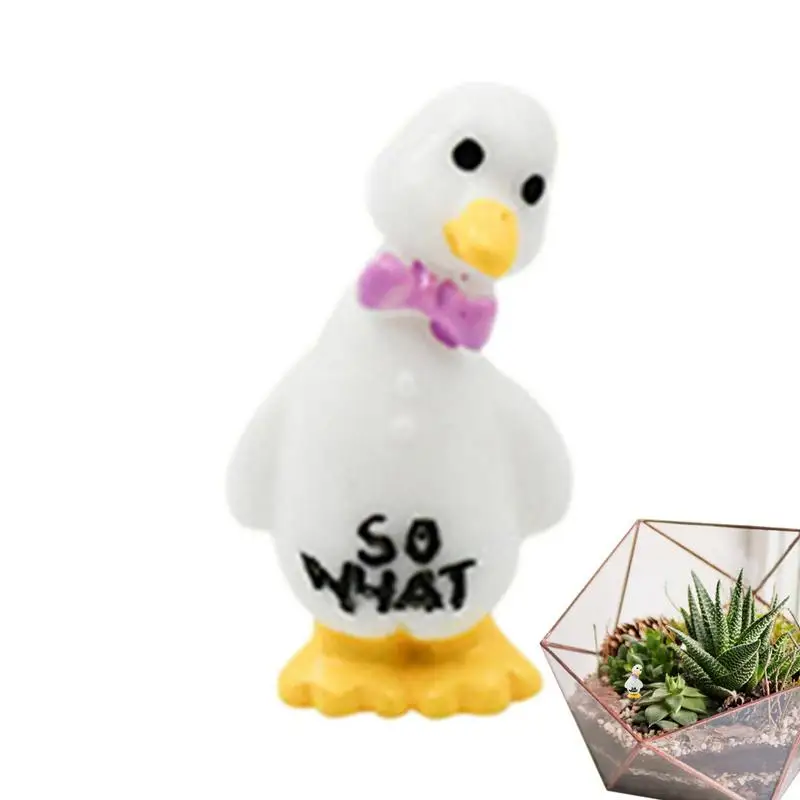 Pequenos patos resina miniatura patos figuras animais vaso ornamento patinhos brinquedo decorações de paisagem para interior ao ar livre