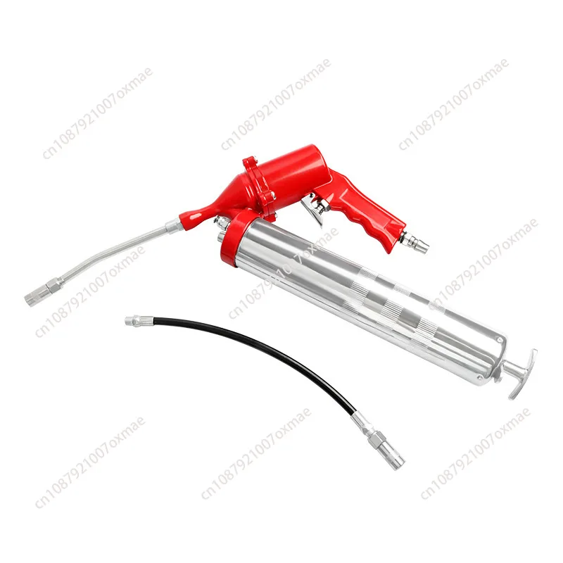 1 Set Car Manual One Hand Grip Air Mini Pneumatic Compressor Pump Grease Tith Pipe Tupe Hose For Gun Red For SUV Truck