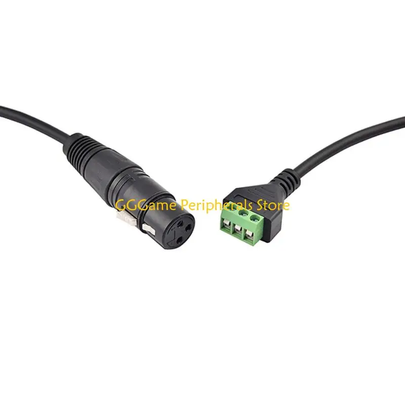 U55B XLR Female Cable Green Terminal for Microphone Mixer Speakers Sound Equipment