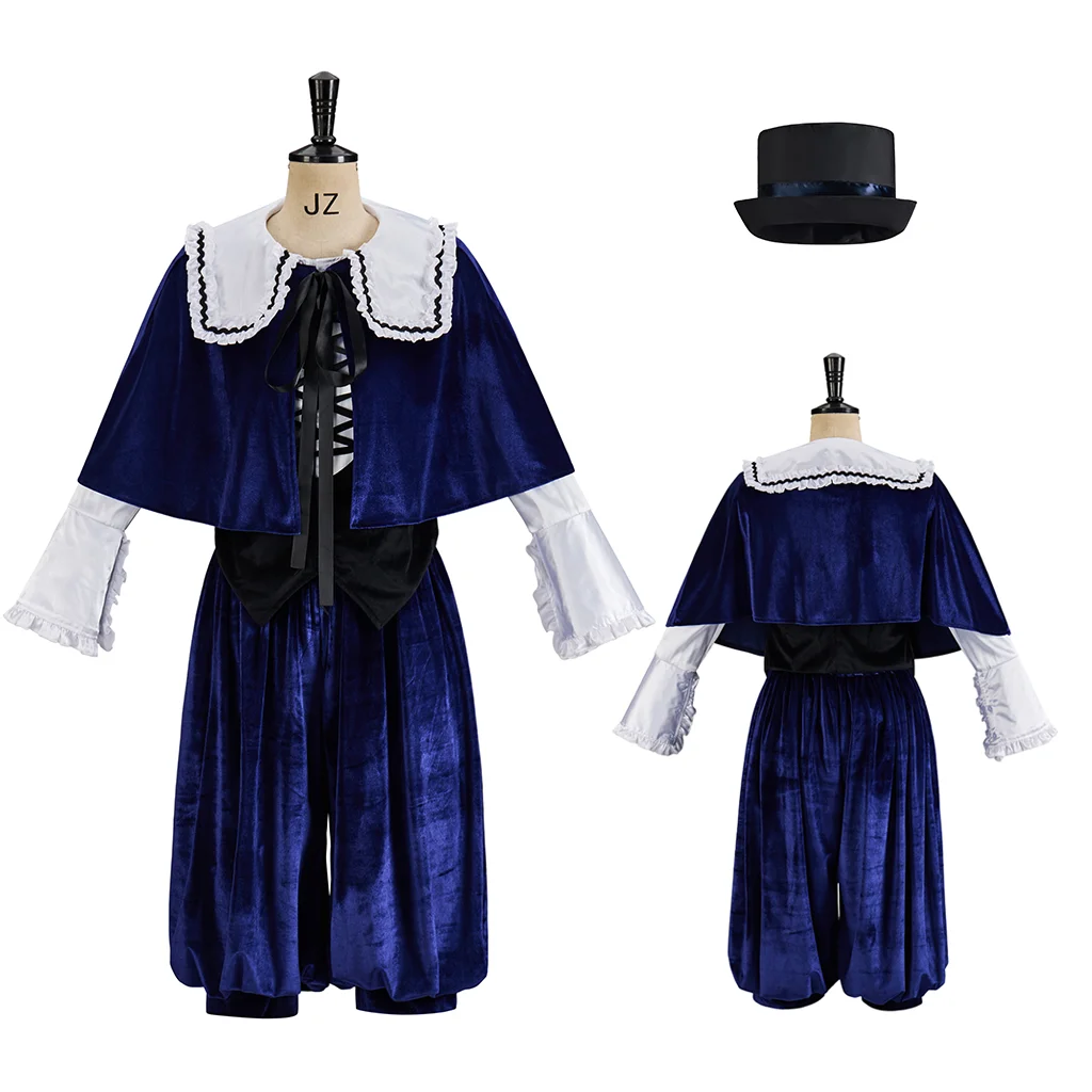 Rozen Maiden Souseiseki Cosplay Costume With Hood Blue Top And Pants Full Set Halloween Carnival Day Costume