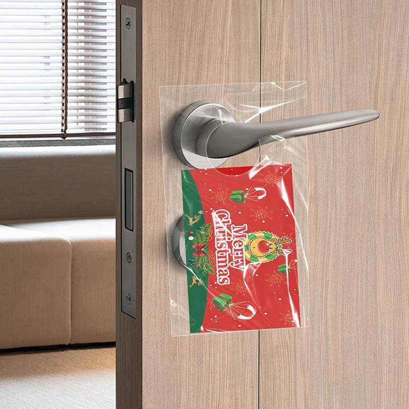 ABNO-500 Pack Door Hanger Bags 6Inch X 12Inch, Clear Door Hanger Bags Protects Flyers, Brochures, Notices, Printed Materials