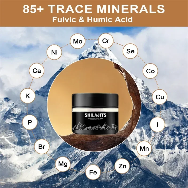 1000mg Pure Shilajit Resin Mineral Supplements Himalaya Original with 85+ Trace Minerals Fulvic Acid for Beauty Health Wholesale