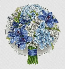 

Blue flower in hand Cross stich Kits Homfun Craft Cross Stich Painting Decorations For Home