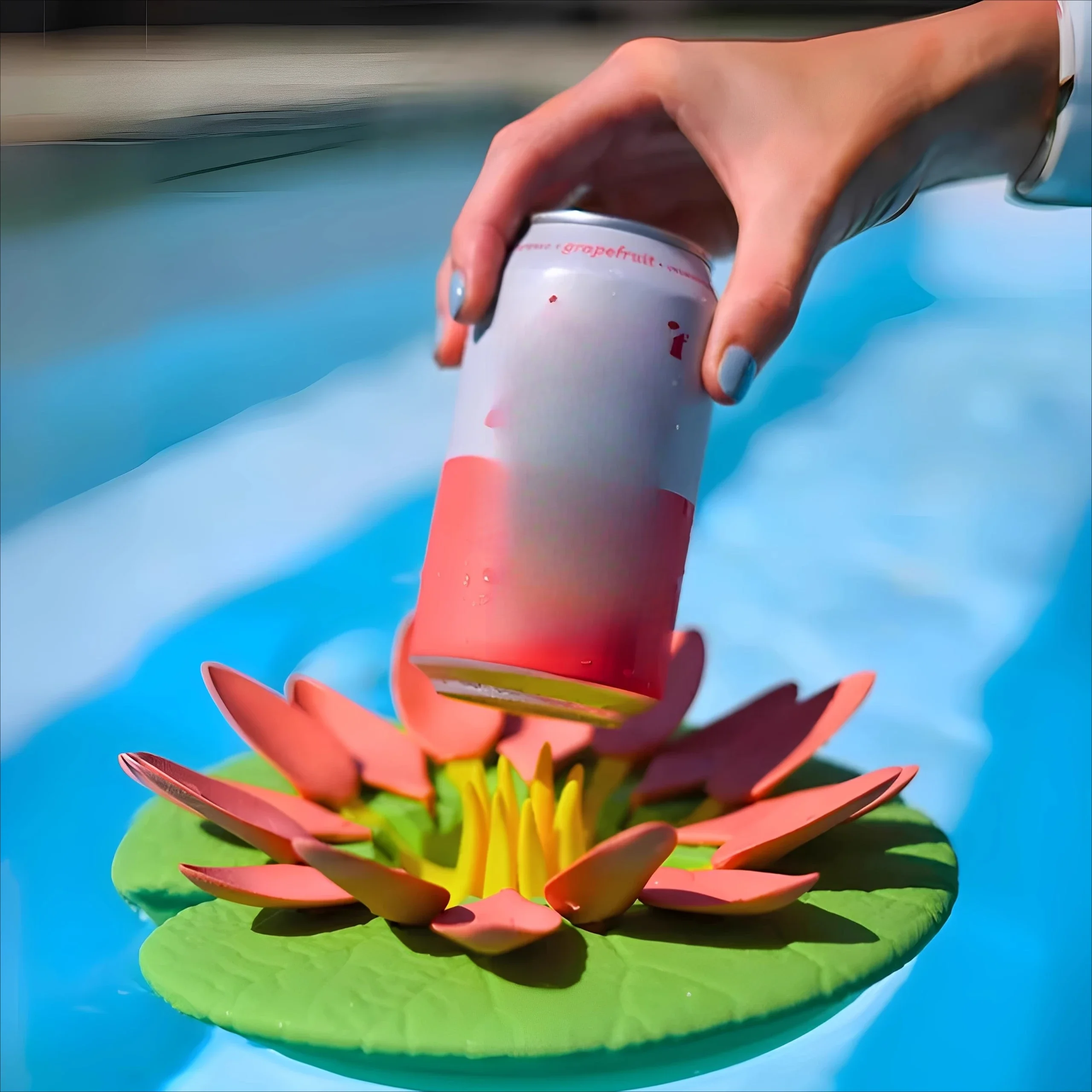 

Creative simulation water lily cup holder swimming pool floating beverage holder bathroom bath cup holder cute water