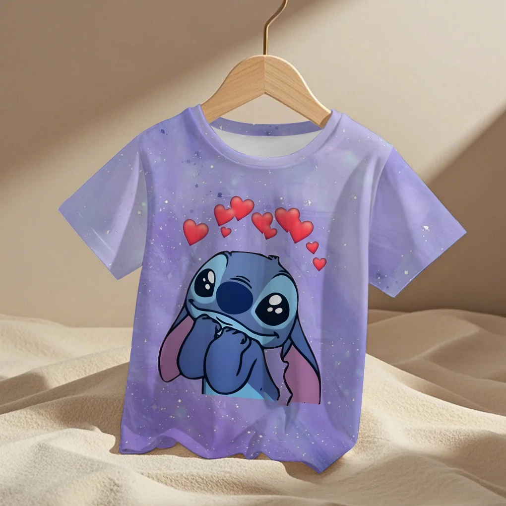 

Детская футболка с рисунком стежка, повседневная футболка с круглым вырезом и короткими рукавами, очаровательные принты, идеально подходит для гардероба унисекс от 3 до 14 лет