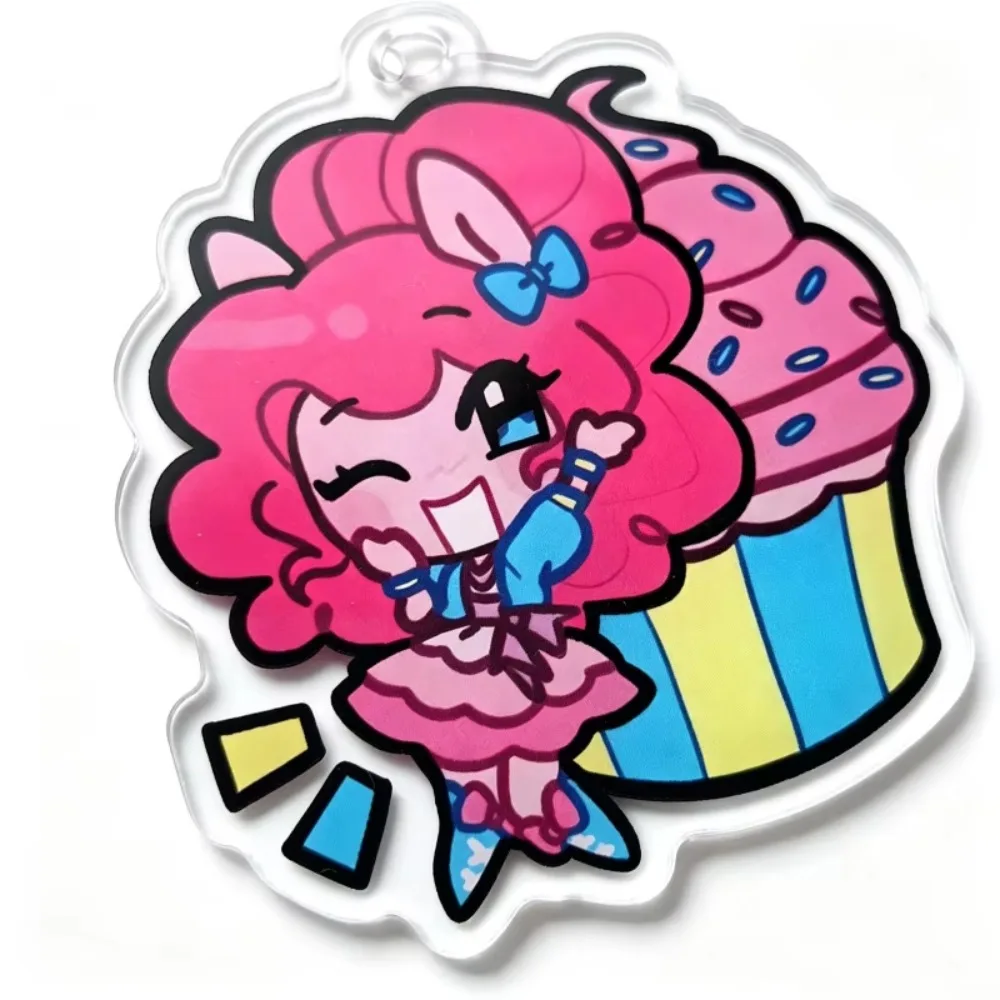 Acrylic Keychain - Applejack, Twilight Sparkle, Rainbow Dash, Fluttershy, Rarity Chibi Food Theme Bag Charm Gift for Fans view 6