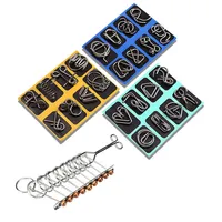 8Pcs Metal Montessori Puzzle Wire IQ Mind Brain Teaser Puzzles Children Adults Interactive Game Reliever Educational Toys