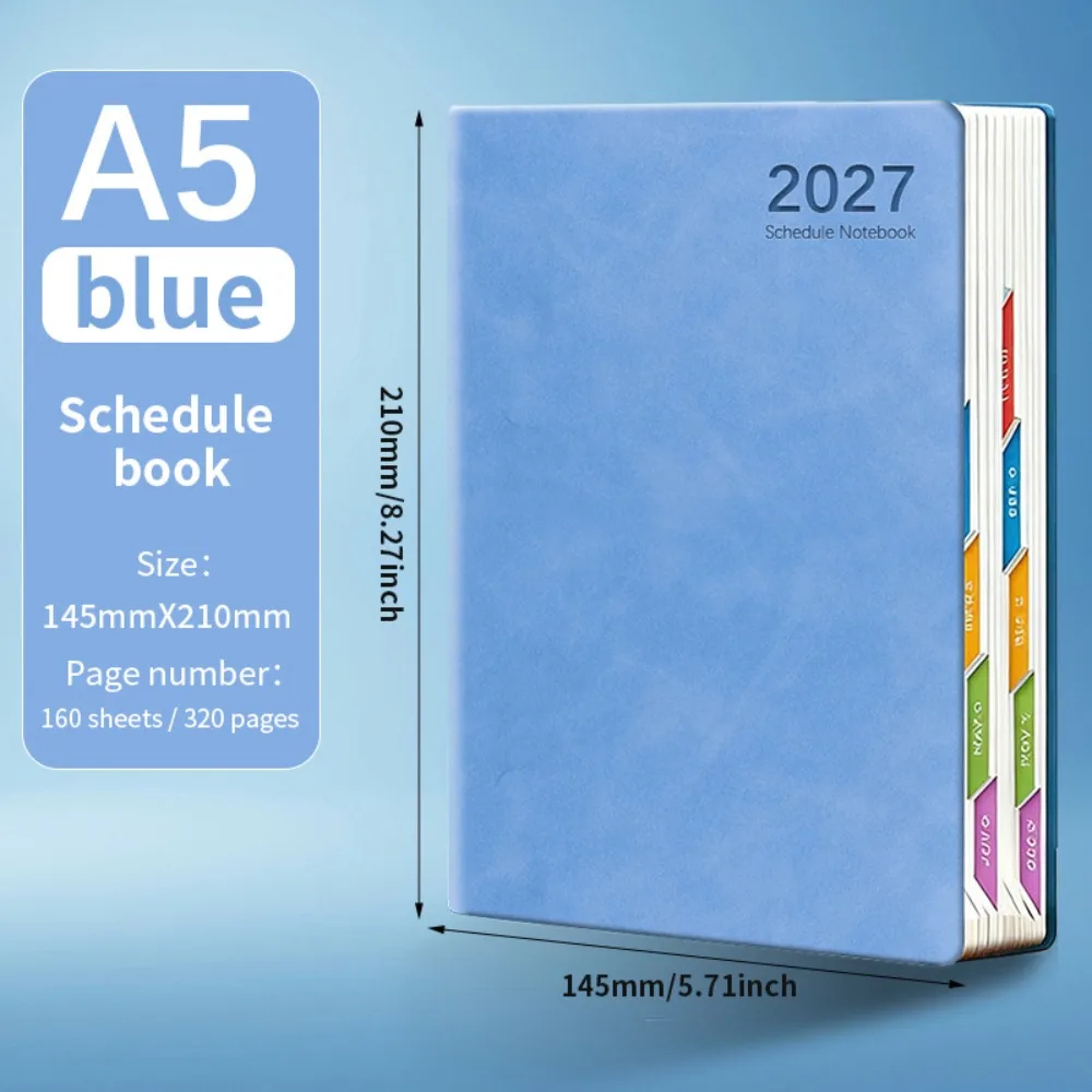 Portable A5 2027 Planner with Monthly & Weekly Plan Pages 365 Days Schedule Notebook Efficiency Journal Students