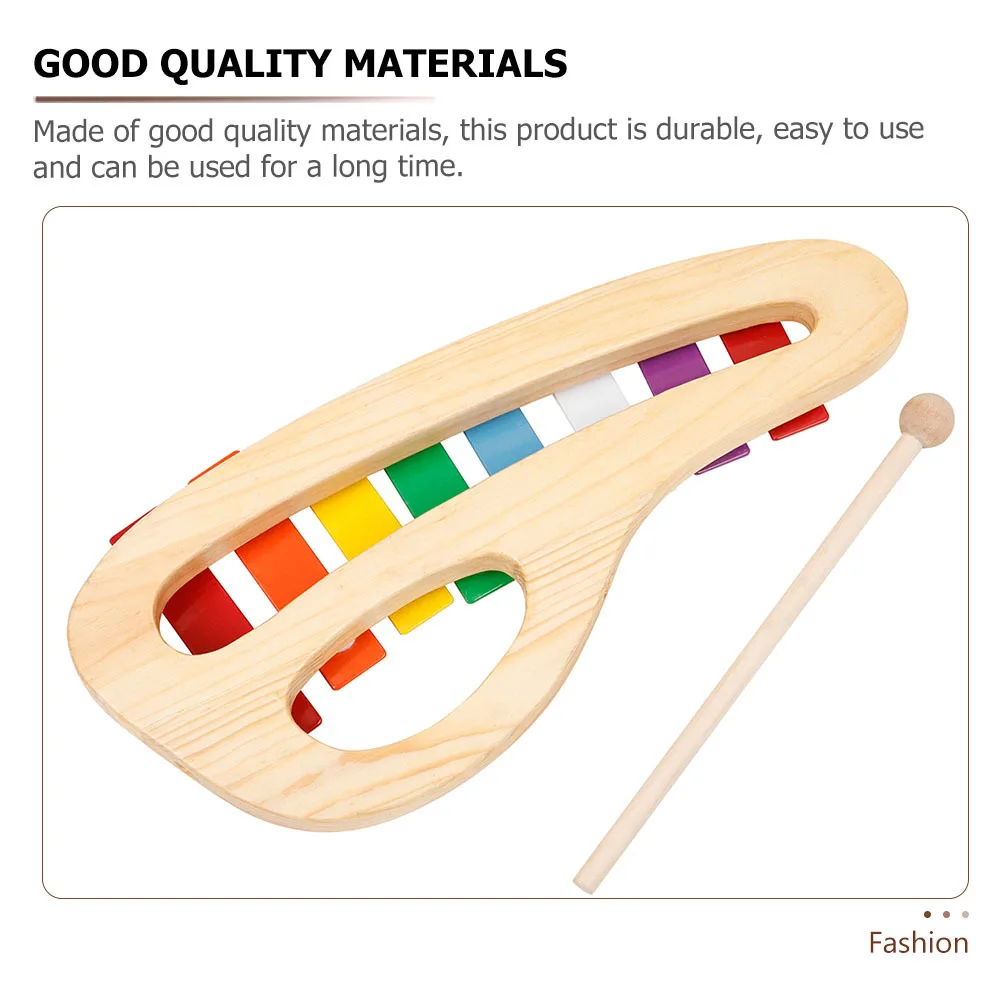 

1 Set Wooden Xylophone For Kids Durable Handheld Percussion Smooth Safe 8-Note Metallophone Colorful Orff Music Plaything Early
