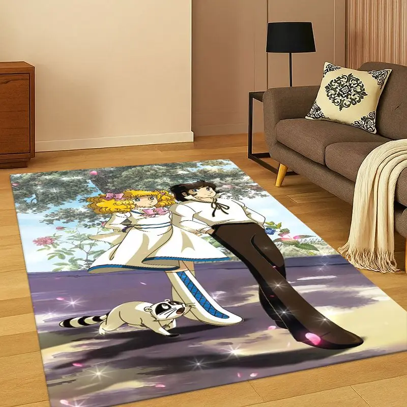 Kawaii Candy Candy Girl Cartoon Living Room Non-Slip Area Rug Soft Carpet for Bedroom Kids Playroom Sofa,Home Decor Doormat Gift