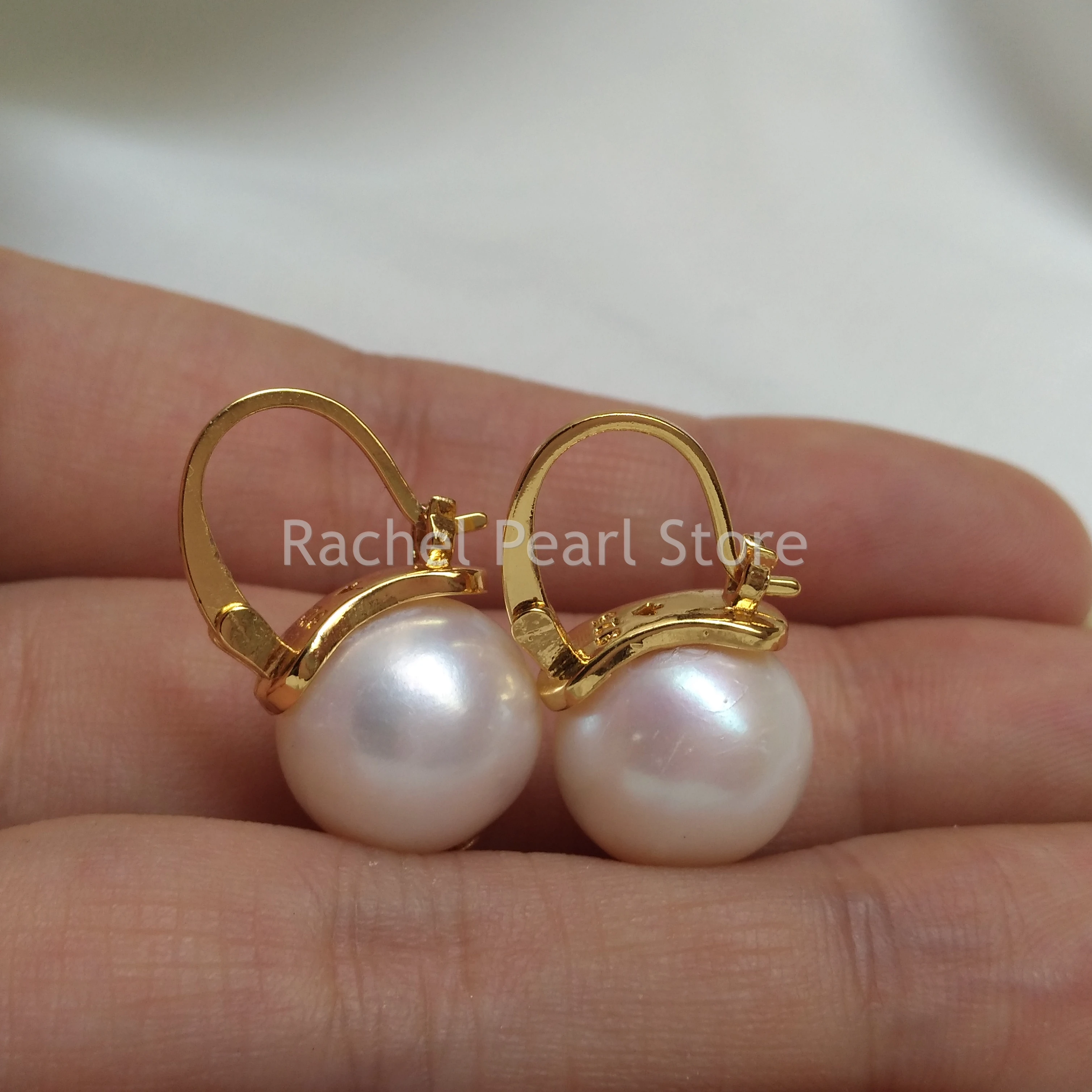 Huge 10-11mm South Sea Genuine Big Pearl Earrings Real Sterling Silver 925 Hooks Nice Look