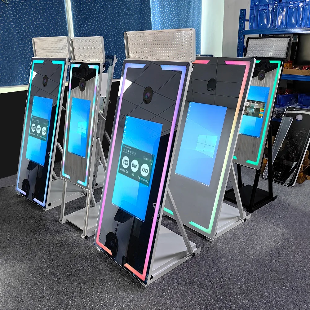 ZJW high-quality hot selling customized products Mini PC Photo Booth Machine With DSLR  Mirror Touch Screen Sale Magic Mirror Ph