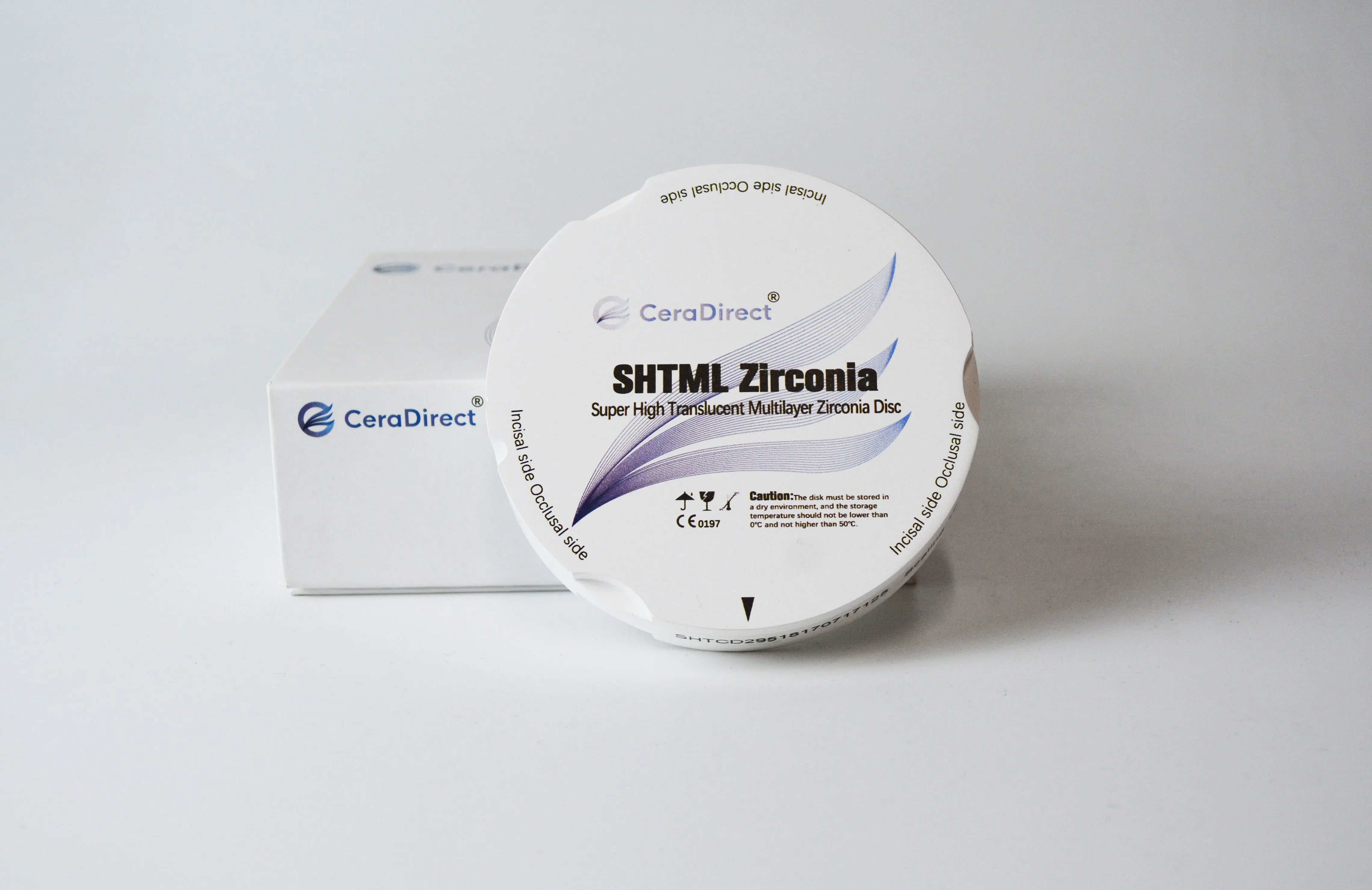 CeraDirect Dental Zirkonoxid SHTML 98 mm mehrschichtige Zirkonoxidscheibe in natürlicher Farbe, verwendet für Kronen