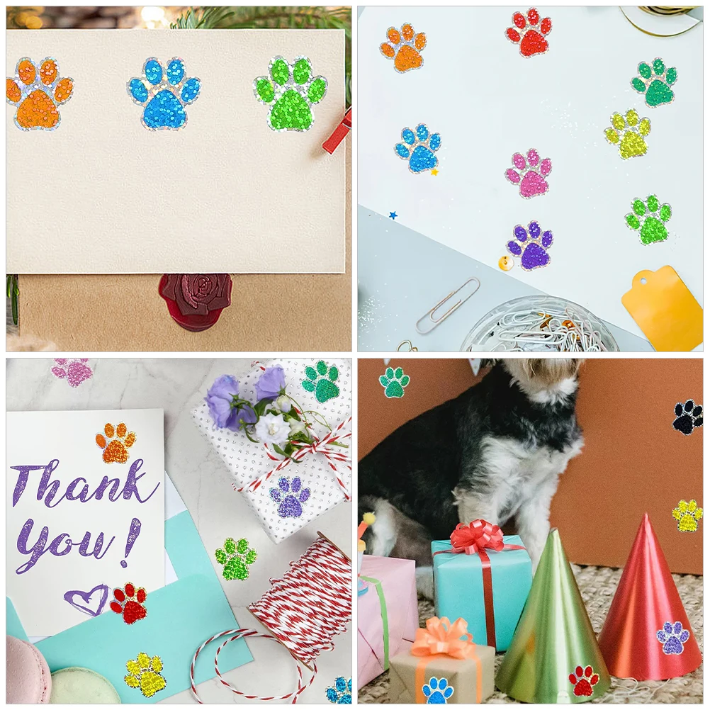 

2 Rolls Paw Print Wall Dog Footprint Decals Removable Bathtub Stickers Wall Art Decor For Bedroom Paw