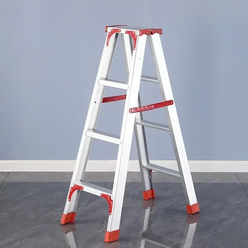 Firm Ladder Aluminum Alloy Thickened Herringbone Ladder Indoor Telescopic Aluminum Ladder Engineering Ladder Folding Staircase image 6