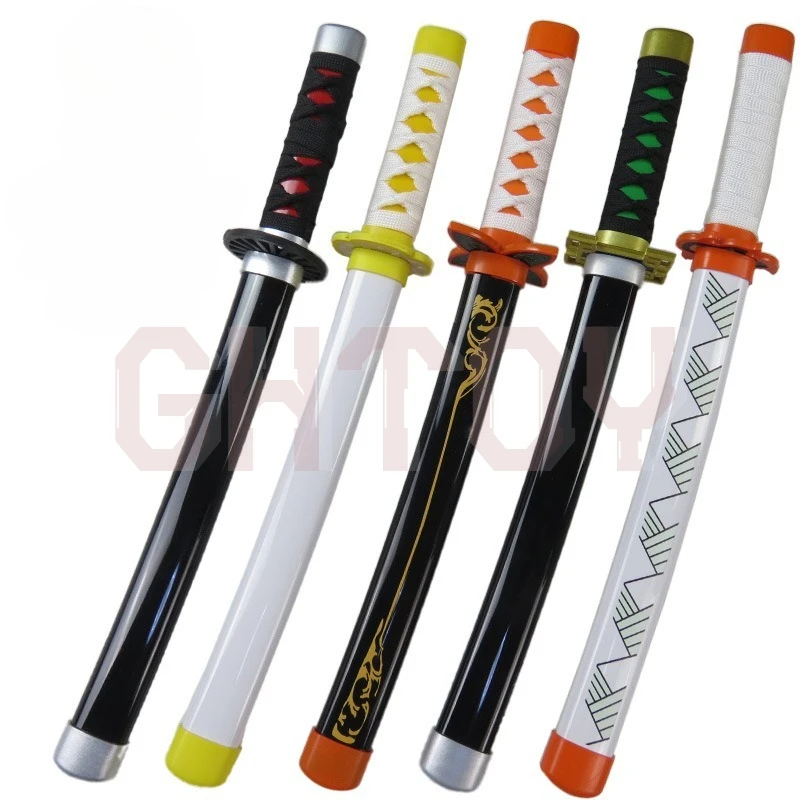 42 cm/16,54 pulgadas plástico Nylon Demon Slayer Katana colección espada samurái Kamado Tanjirou Agatsuma Zenitsu Cosplay arma Prop niño