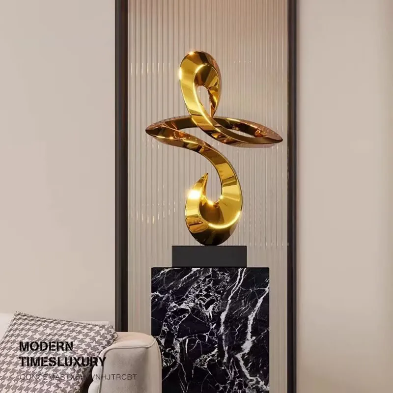 

Modern Art Electroplated Sculpture Abstract Musical Note Statue Floor Decoration Hotel Clubhouse Decoration Accessories Gift