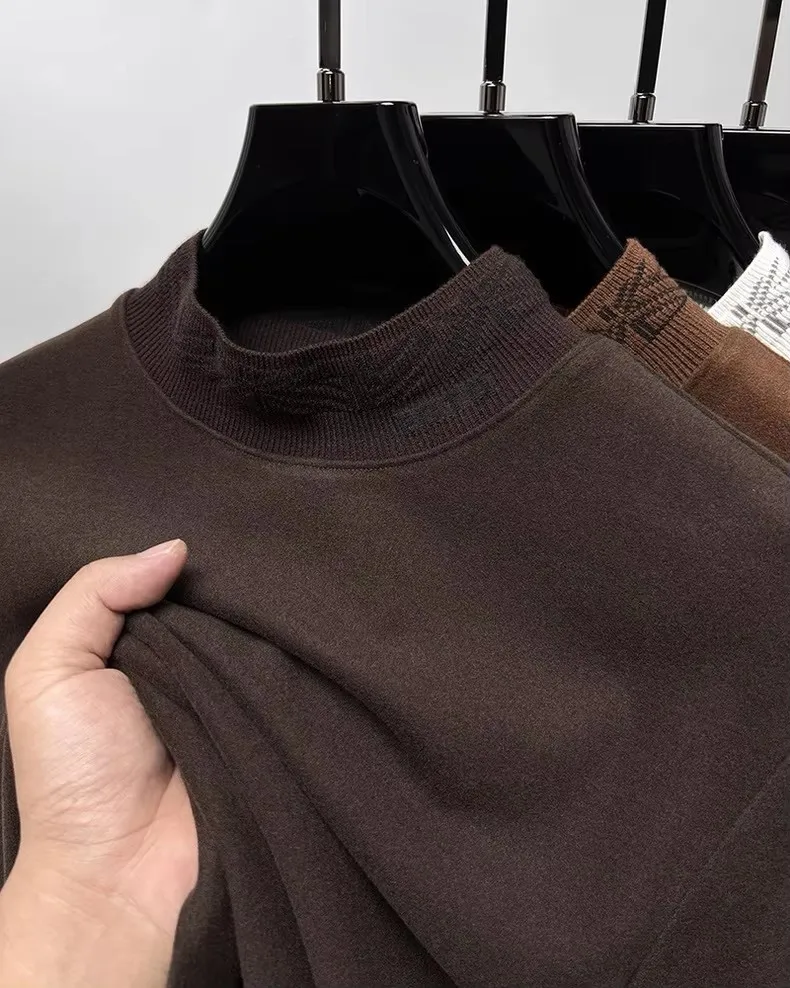 Высококачественная бутиковая футболка с круглым вырезом и вышивкой с длинными рукавами мужская осенне-зимняя новая трендовая брендовая корейская повседневная теплая футболка