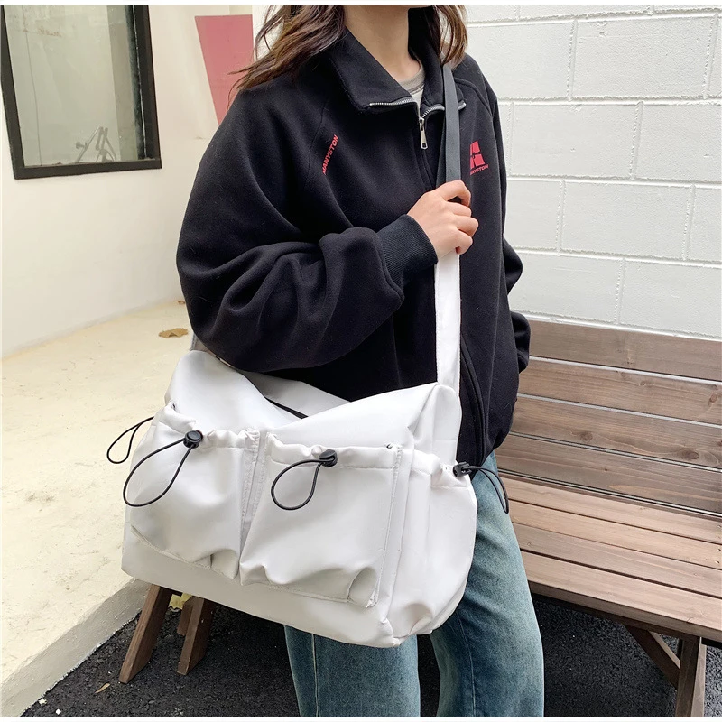 Mehrtaschen-Freizeit-Sporttasche aus Canvas, Umhängetasche für Damen, große Reisetasche, vielseitige leichte Handtasche – Detail 19