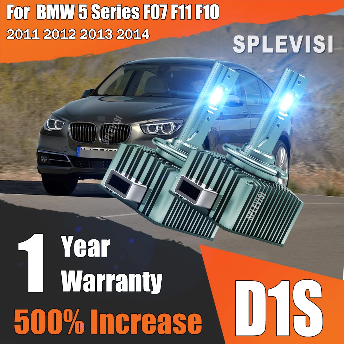 D1S LED Headlight Car Lamps - avoiding illegal glare that blinds other drivers For BMW 5 Series F07 F11 F10 2011 2012 2013 2014