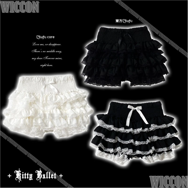 jolie-jupe-pantalon-en-dentelle-avec-nœud-robe-courte-jirai-kei-costume-de-cosplay-pour-femme-vetements-pour-femme-noir-blanc-cadeaux-d'halloween-noel